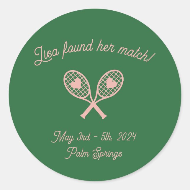 Bachelorette Tennis Sticker (Front)