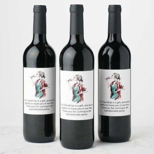 Bachelorette Thank You Wine Label (Bottles)