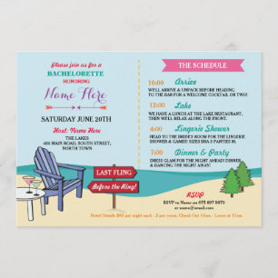 Bachelorette The Lakes Bridal Shower Itinerary Program