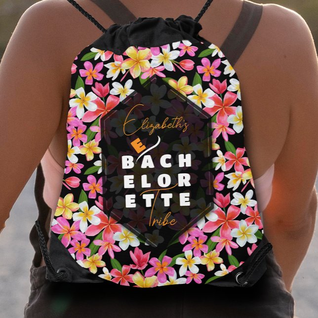 Bachelorette Tribe Floral Drawstring Bag (Creator Uploaded)