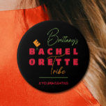 Bachelorette Tribe Hashtag Button<br><div class="desc">The bride's name in chic lettering,  the word bachelorette changed to bEach-elorette tribe,  and #yourhashtag,  these buttons are fun to give to your bachelorette party girls. Perfect party favor for your bridal tribe! MATCHING items in our collection.</div>