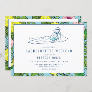 Bachelorette Tropical Beach Girls Weekend Getaway Invitation