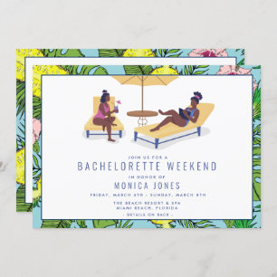 Bachelorette Tropical Beach Weekend Trip Invitation