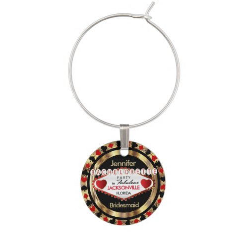 Bachelorette Vegas Poker Chip _ DIY City  State Wine Charm