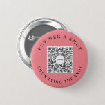 Bachelorette Venmo QR code Buy The Bride A Drink B Button<br><div class="desc">Make sure the bride doesn't have to pay for a single drink with the great Bachelorette Party Venmo QR code button! Buy one for the entire bachelorette party! Simply add your own Venmo, PayPal, or Cash App QR code image. Everyone at the party can easily scan this QR code and...</div>