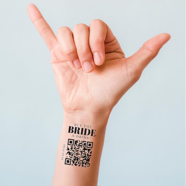 Bachelorette Venmo QR Code Buy The Bride A Drink T Temporary Tattoos (Creator Uploaded)