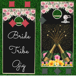 Bachelorette Wedding Bridal Shower Party Family Cornhole Set