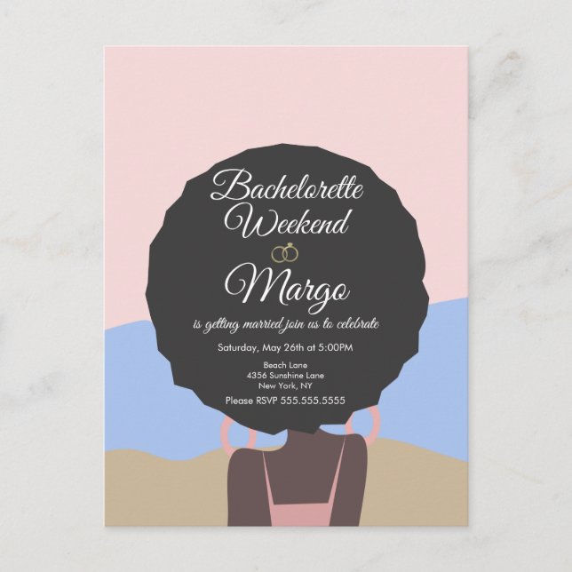 Bachelorette Weekend Beach Bridal Shower  Invitati Postcard (Front)