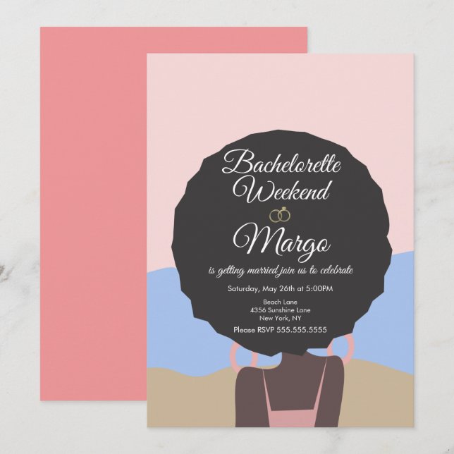 Bachelorette Weekend Beach Bridal Shower  Invitation (Front/Back)