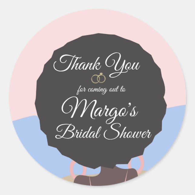 Bachelorette Weekend Beach Bridal Shower  Thanks Classic Round Sticker (Front)