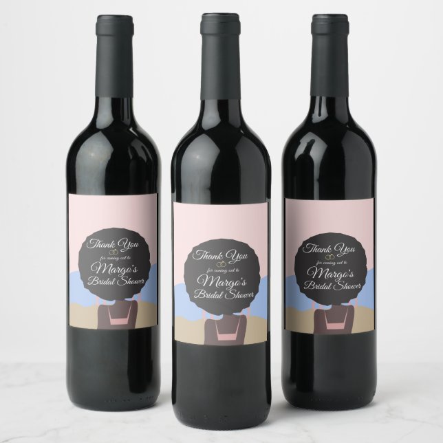 Bachelorette Weekend Beach Bridal Shower  Thanks  Wine Label (Bottles)