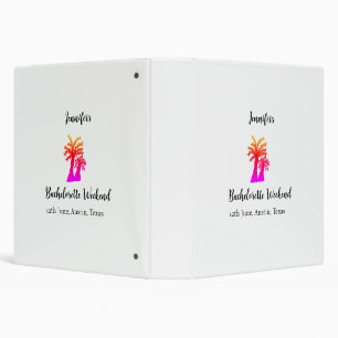 Bachelorette weekend coconut tree club add name  3 ring binder