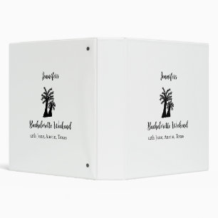 Bachelorette weekend coconut tree club add name 3 ring binder