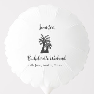 Bachelorette weekend coconut tree club add name balloon