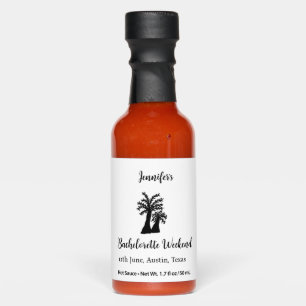 Bachelorette weekend coconut tree club add name  hot sauces