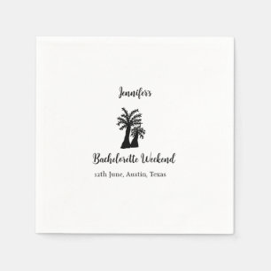Bachelorette weekend coconut tree club add name napkins