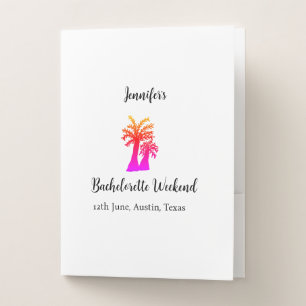 Bachelorette weekend coconut tree club add name pocket folder