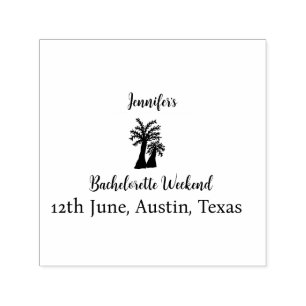 Bachelorette weekend coconut tree club add name self-inking stamp