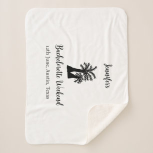 Bachelorette weekend coconut tree club add name sherpa blanket