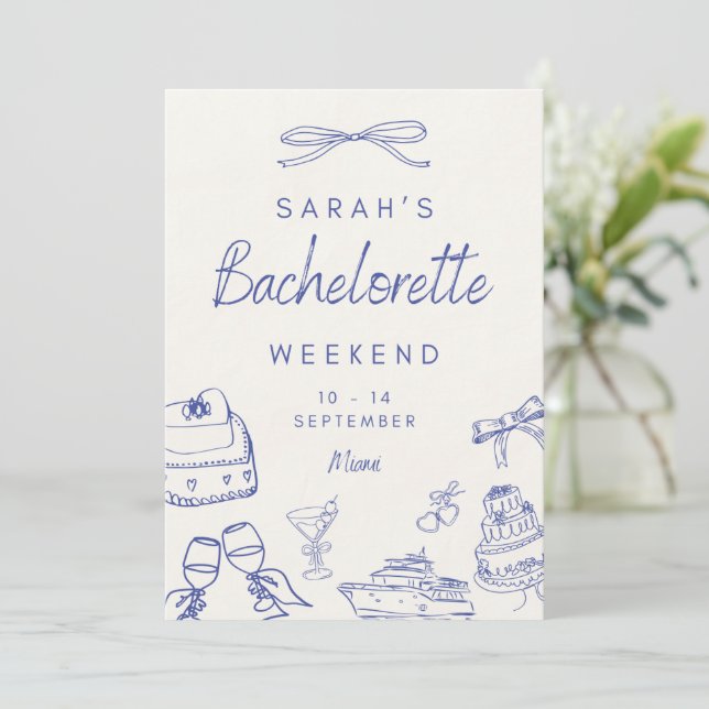 Bachelorette Weekend Customizable Invitation (Standing Front)