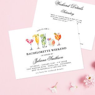 Bachelorette Weekend Drinks + Details Invitation