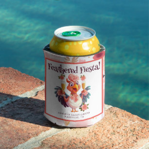 Bachelorette Weekend - Feathered Fiesta Hen Party Can Cooler