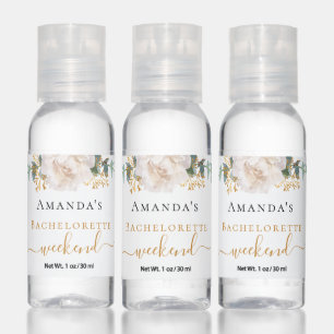 Bachelorette weekend floral eucalyptus greenery hand sanitizer