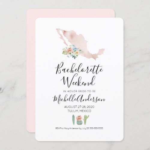 Bachelorette Weekend in Mexico Invitation