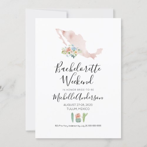 Bachelorette Weekend in Mexico Invitation