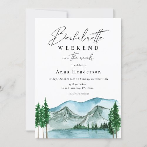 Bachelorette Weekend in the Woods Invitation