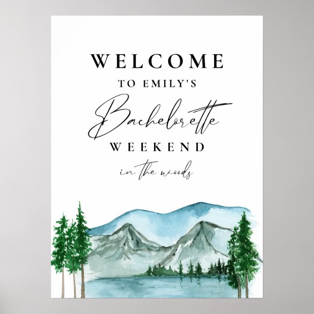 Bachelorette Weekend in the Woods Welcome Sign (Front)