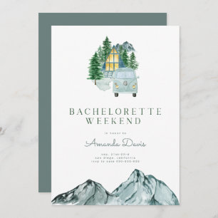 Bachelorette Weekend in Woods Mountain Camping Invitation