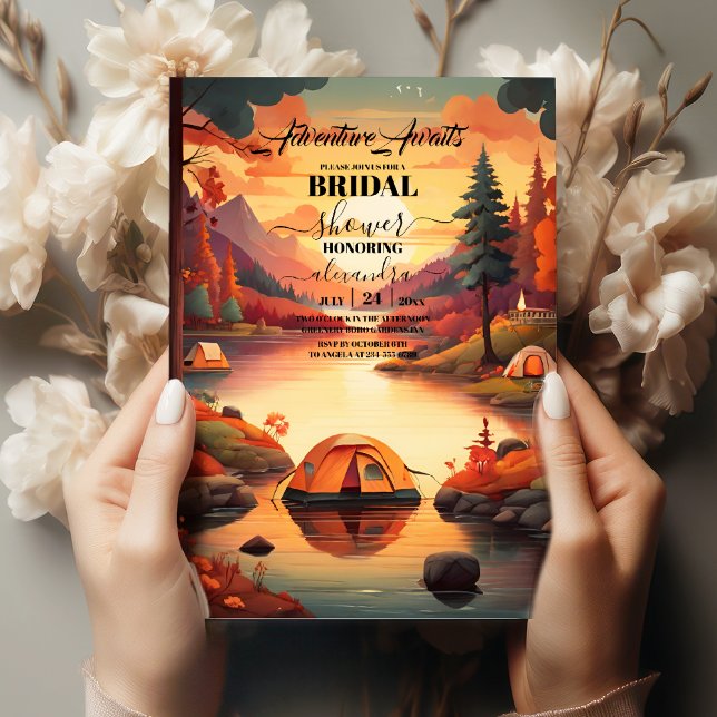 Bachelorette Weekend in Woods Mountain Camping Invitation (Creator Uploaded)