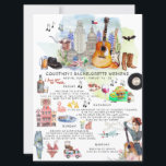 Bachelorette Weekend Itinerary | Austin, Texas Invitation<br><div class="desc">You're getting married! Or your best friend is. Either way, you get to plan a dream vacation with your BFFs. Take your “last fling before the ring” on the road with a unforgettable trip. Our watercolor travel itinerary cards will have the girls packing their bags for an unforgettable weekend!!! Add...</div>