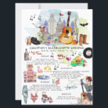 Bachelorette Weekend Itinerary | Austin, Texas Invitation<br><div class="desc">You're getting married! Or your best friend is. Either way, you get to plan a dream vacation with your BFFs. Take your “last fling before the ring” on the road with a unforgettable trip. Our watercolor travel itinerary cards will have the girls packing their bags for an unforgettable weekend!!! Add...</div>