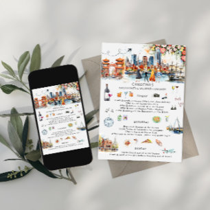 Bachelorette Weekend Itinerary   Boston Invitation