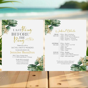 Bachelorette Weekend Itinerary Budget Invitation