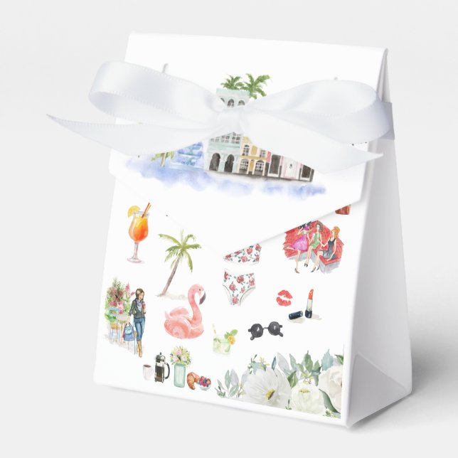 Bachelorette Weekend Itinerary | Charleston, SC  Favor Boxes (Front Side)