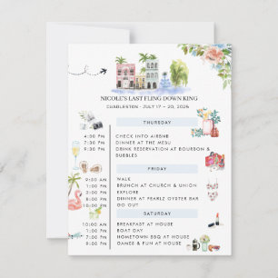 Bachelorette Weekend Itinerary Charleston, SC Invitation