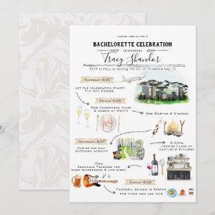 Bachelorette Weekend Itinerary Denver, Colorado Invitation