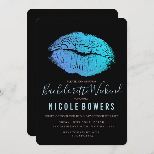 Bachelorette Weekend Itinerary Invitation (Front/Back)