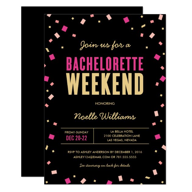 Bachelorette Weekend Itinerary Invitation