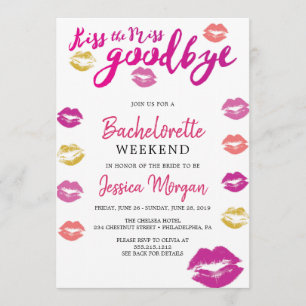 Bachelorette Weekend Itinerary Kiss The Miss Invitation