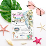 Bachelorette Weekend Itinerary | Miami Beach Invitation<br><div class="desc">You're getting married! Or your best friend is. Either way, you get to plan a dream vacation with your BFFs. Take your “last fling before the ring” on the road with a unforgettable trip. Our watercolor travel itinerary cards will have the girls packing their bags for an unforgettable weekend!!! Add...</div>