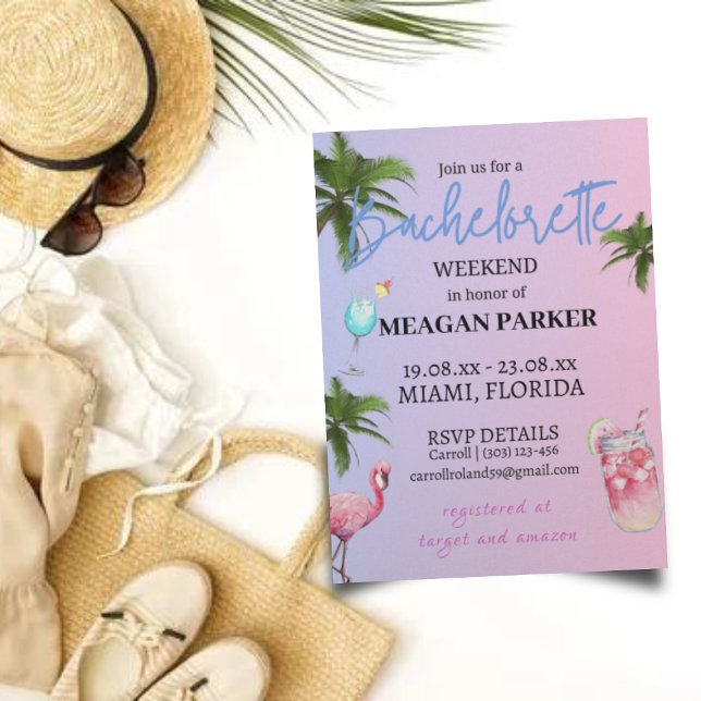 Bachelorette Weekend Itinerary | Miami Beach Invitation (Creator Uploaded)