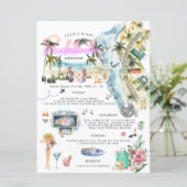Bachelorette Weekend Itinerary | Miami Beach Invitation (Standing Front)