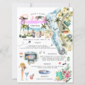 Bachelorette Weekend Itinerary | Miami Beach Invitation (Front)