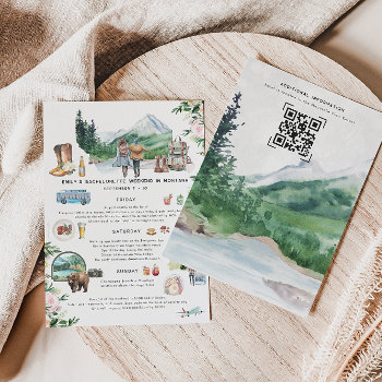 Bachelorette Weekend Itinerary | Montana Mountain Invitation by IYHTVDesigns at Zazzle