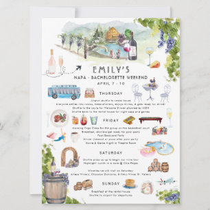 Bachelorette Weekend Itinerary   Napa Winery Invitation
