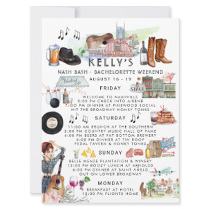 Bachelorette Weekend Itinerary | Nashville Invitation